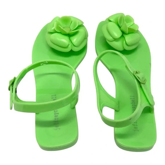 Jeffrey Campbell Fleurise Green Flower Post Flat Summer Jelly Sandals Women’s 7 - Picture 8 of 13